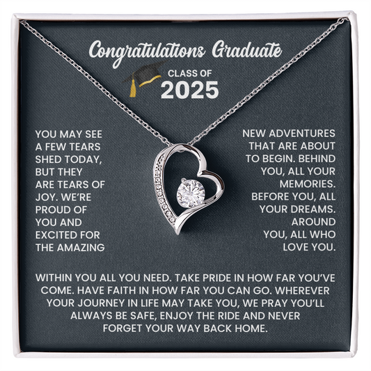 Class of 2025 Heart Graduation Necklace Gift