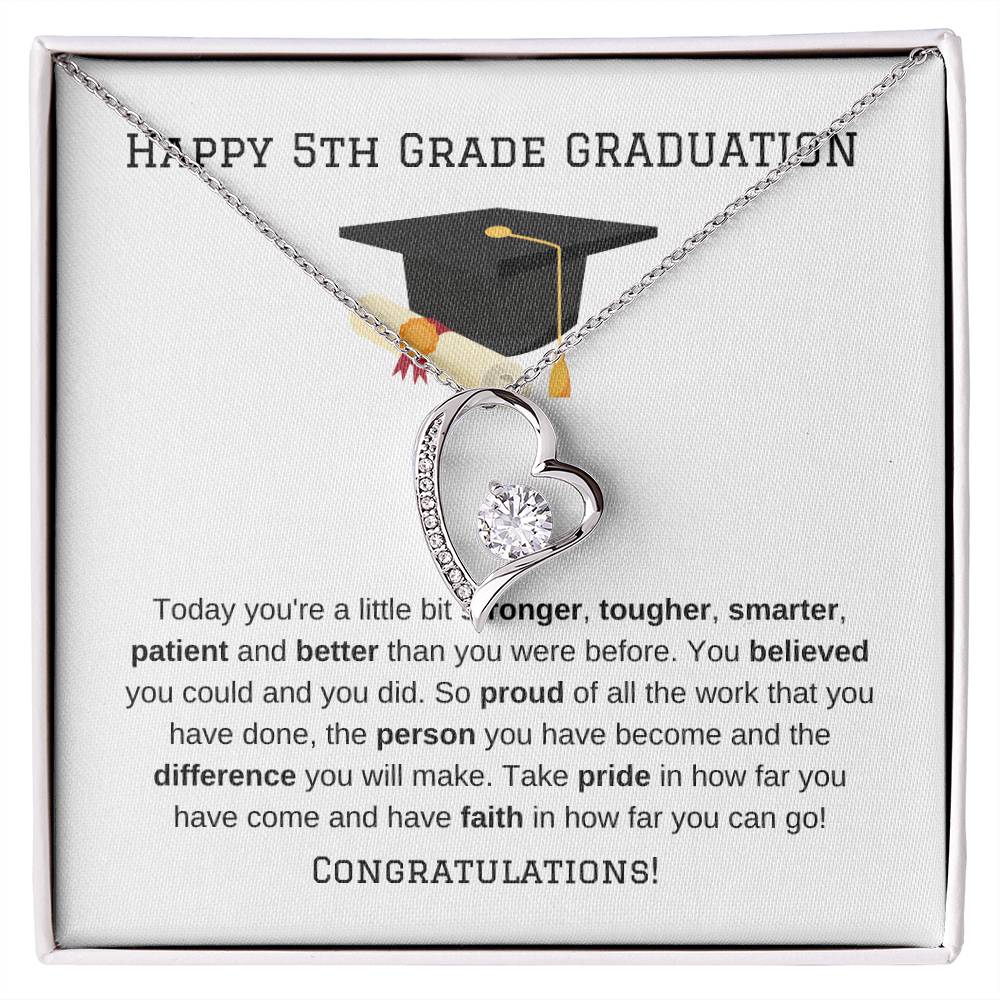 5th Grade Graduation Heart Necklace Gift-[Heartfelt Family Gift]