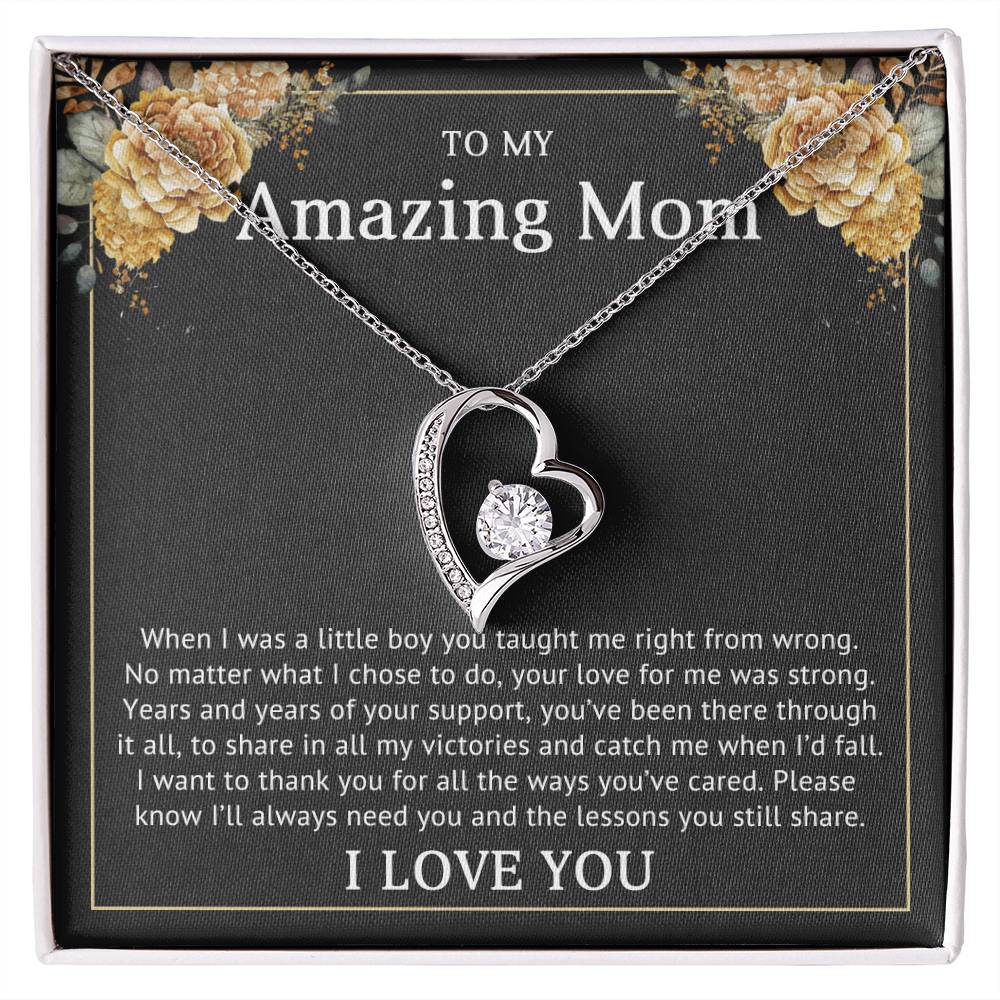 To My Mom Heart Necklace Gift