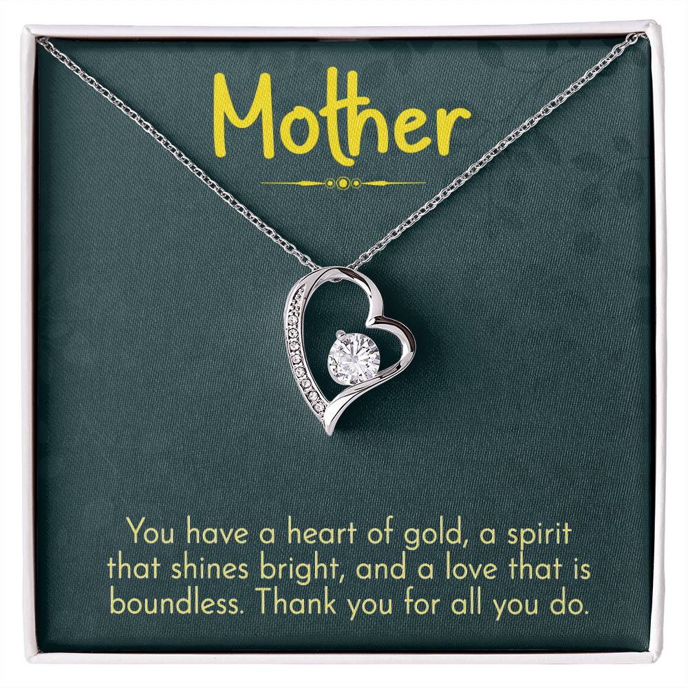Mother- Thank you Heart Necklace Gift-[Heartfelt Family Gift]
