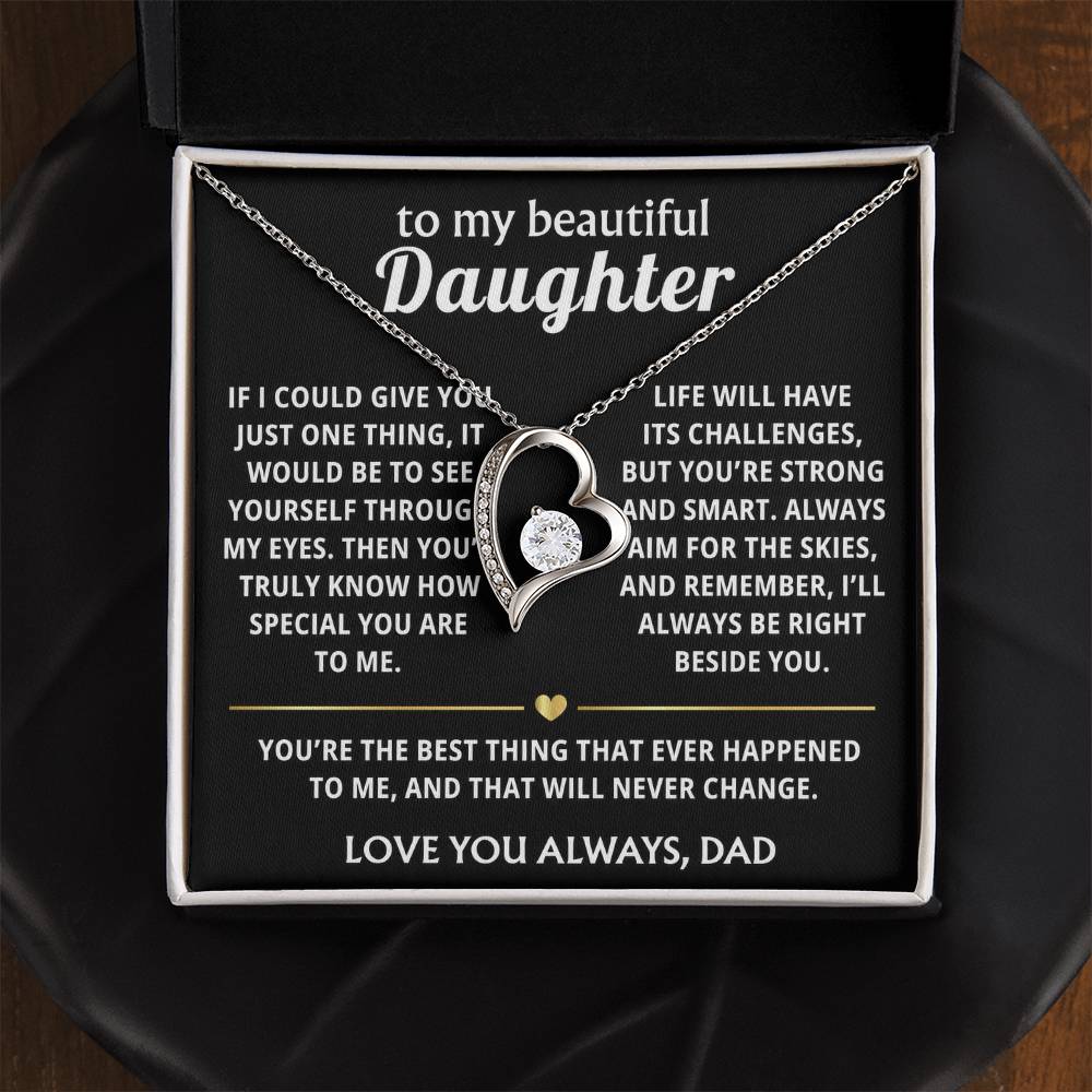 To My Beautiful Daughter Heart Necklace - Your truly special