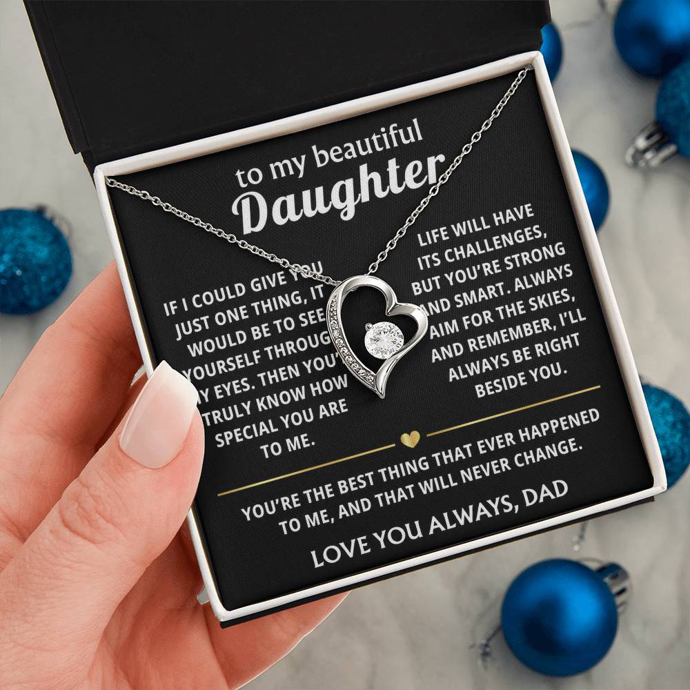 To My Beautiful Daughter Heart Necklace - Your truly special