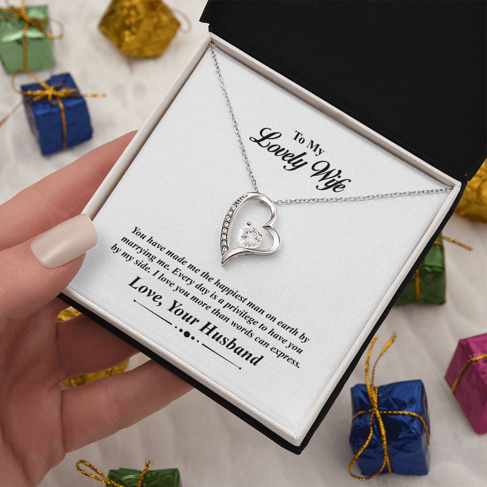 Lovely Wife Heart Necklace Gift-[Heartfelt Family Gift]