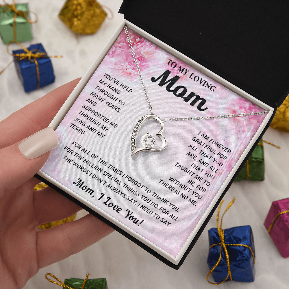 To My Mom Heart Necklace Gift
