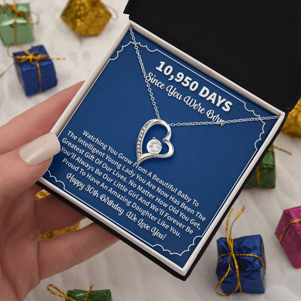 30th Birthday Heart Necklace Gift-[Heartfelt Family Gift]
