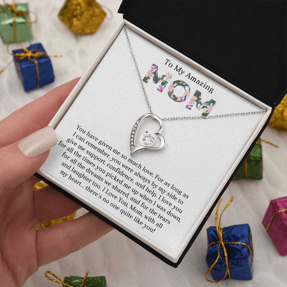 To My Mom Heart Necklace Gift