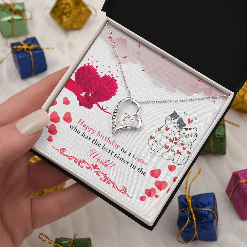 Sister Birthday Heart Necklace Gift-[Heartfelt Family Gift]