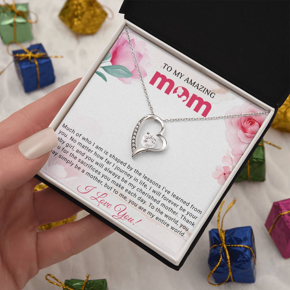 To My Mom Heart Necklace Gift