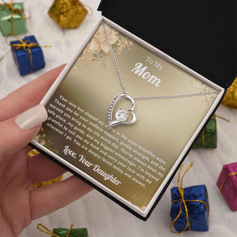 To My Mom Heart Necklace Gift