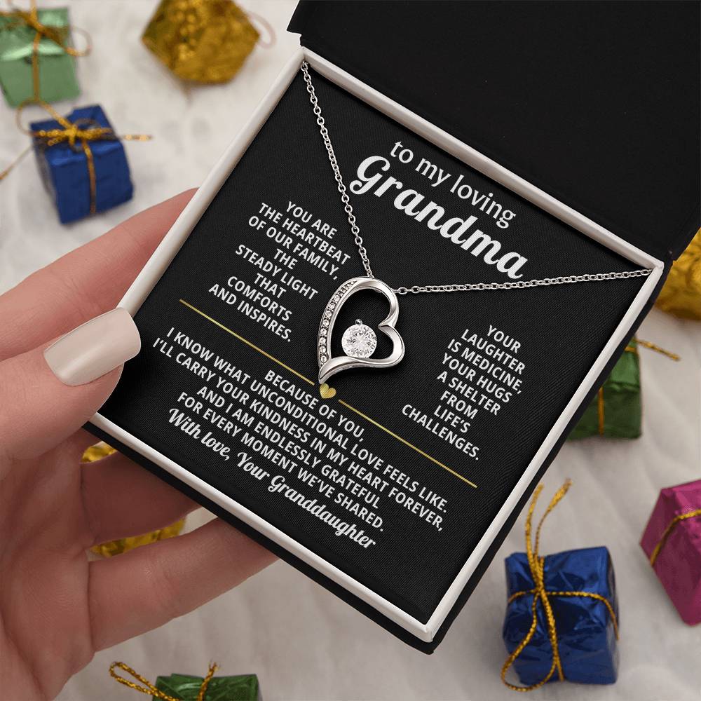 Grandmother Heart Necklace Gift from Granddaughter