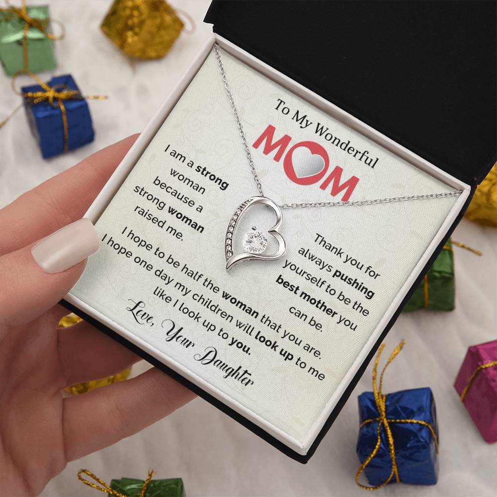 To My Mom Heart Necklace Gift