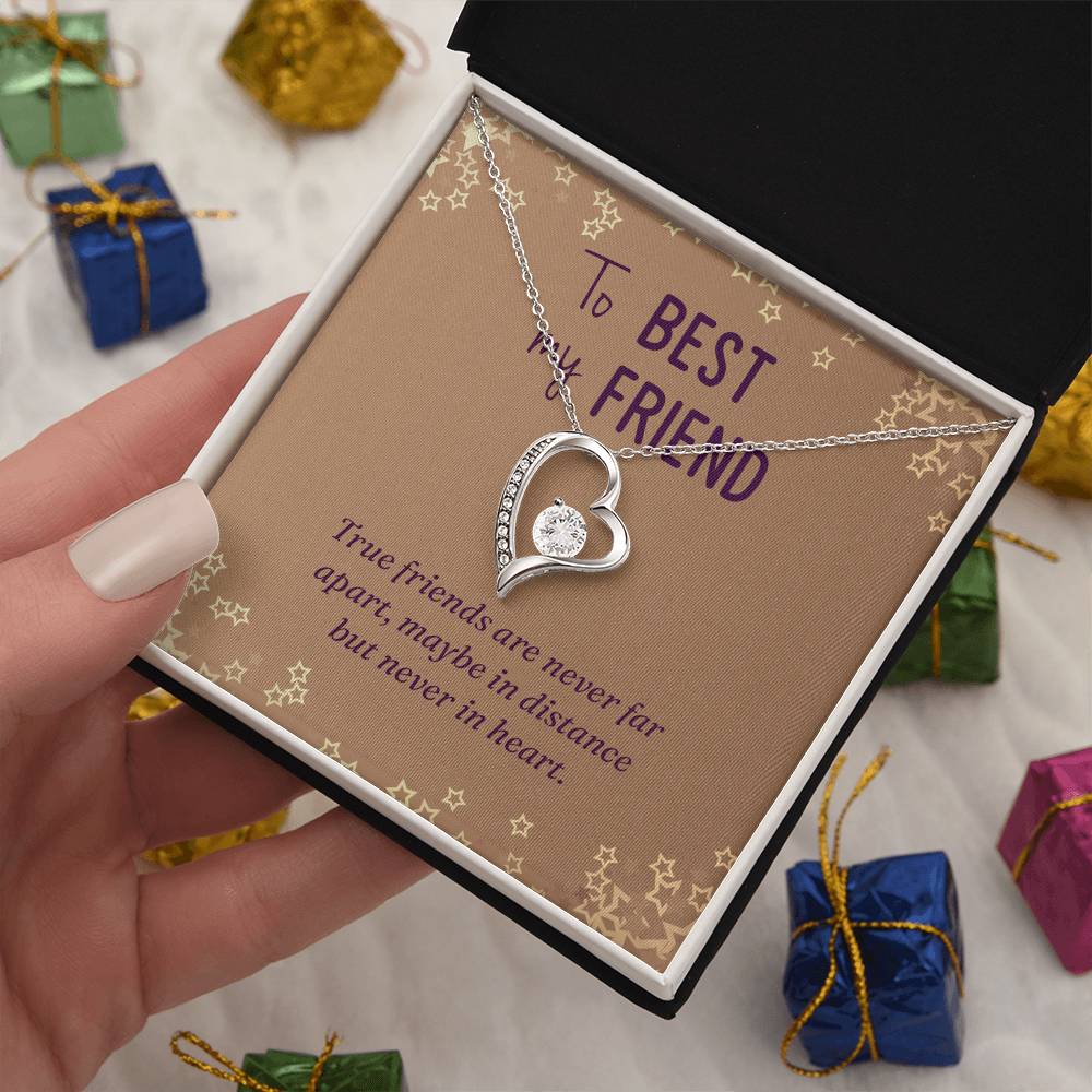 To My Best Friend-True friends are never far Heart Necklace Gift-[Heartfelt Family Gift]