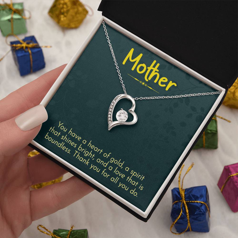 Mother- Thank you Heart Necklace Gift-[Heartfelt Family Gift]