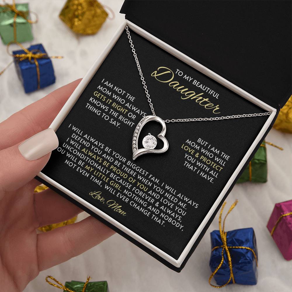 Daughter Heart Necklace Gift from Mom