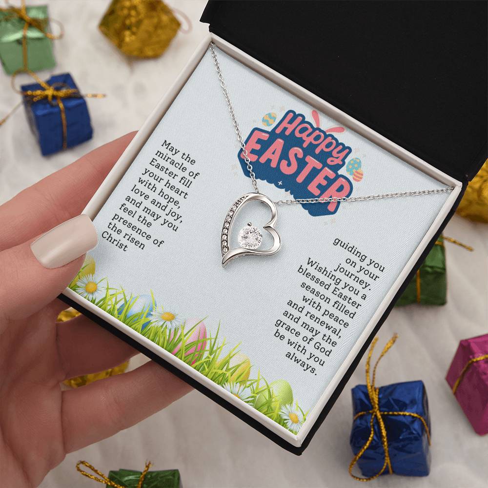 Happy Easter Heart Necklace Gift-[Heartfelt Family Gift]