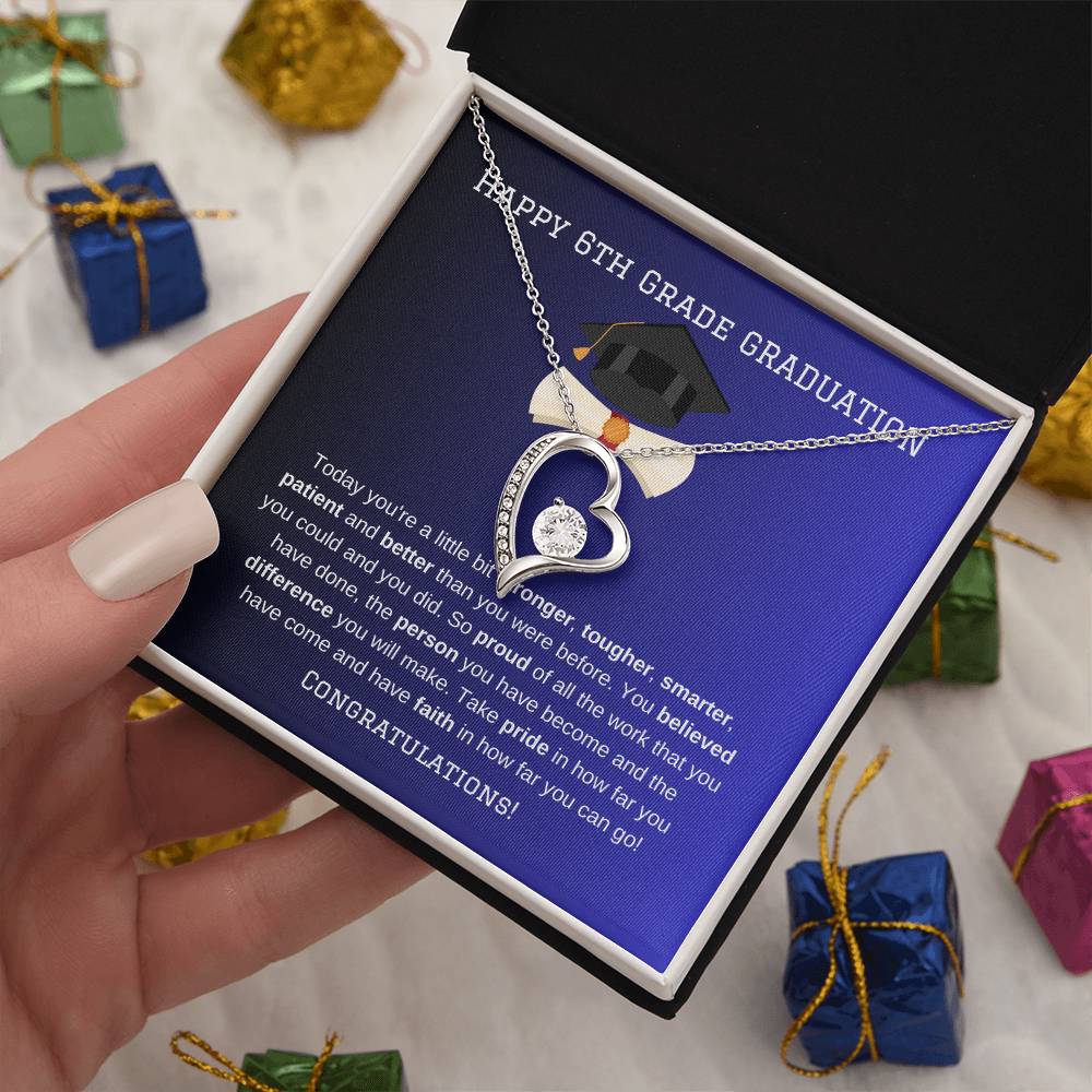 6th Grade Graduation Heart Necklace Gift-[Heartfelt Family Gift]