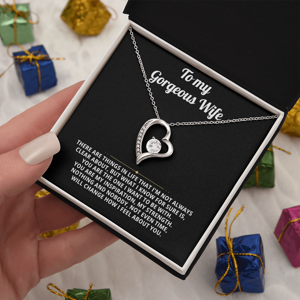 To My Wife Heart Necklace Gift