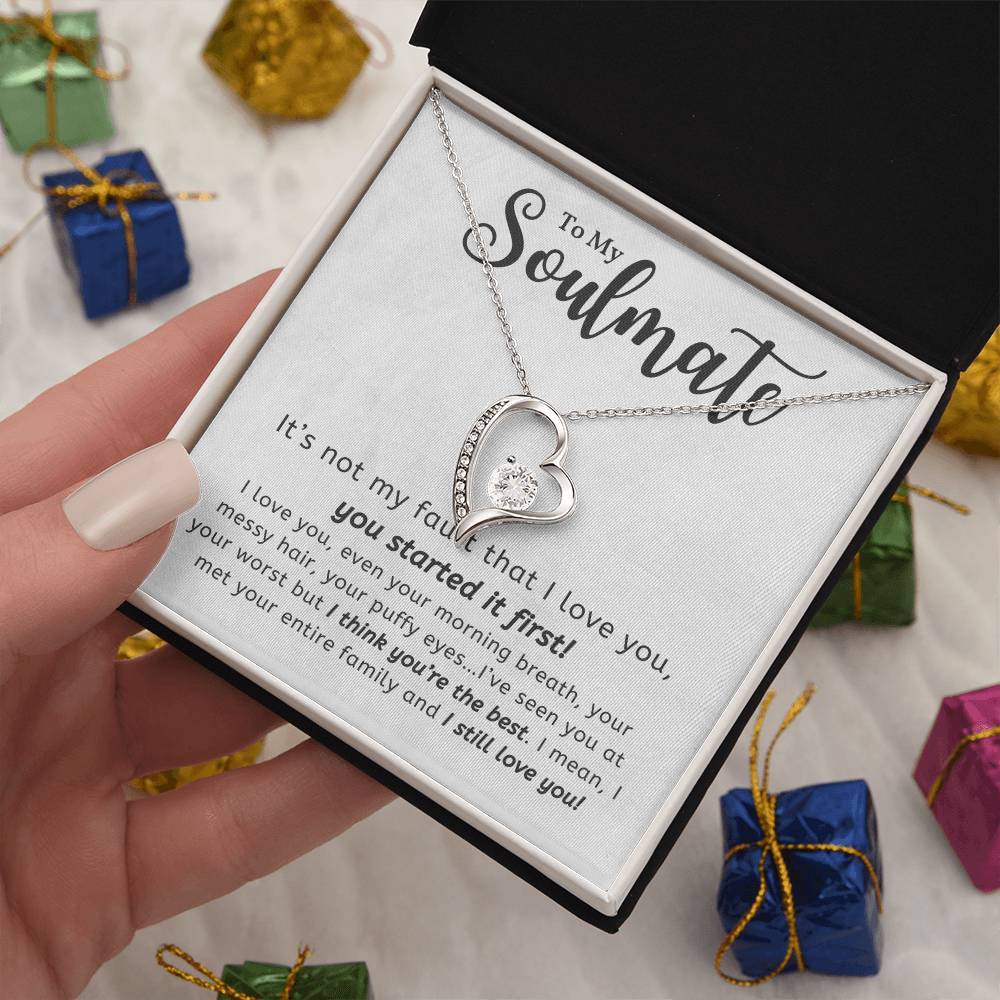 Soulmate Necklace - Perfect Gift for Girlfriend Wife Birthday Valentines Day and Christmas-[Heartfelt Family Gift]