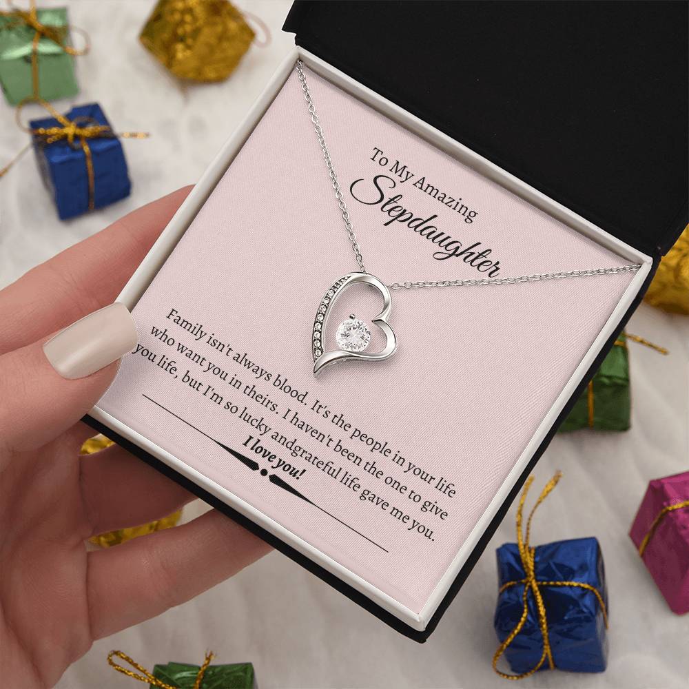 Stepdaughter Heart Necklace Gift-[Heartfelt Family Gift]