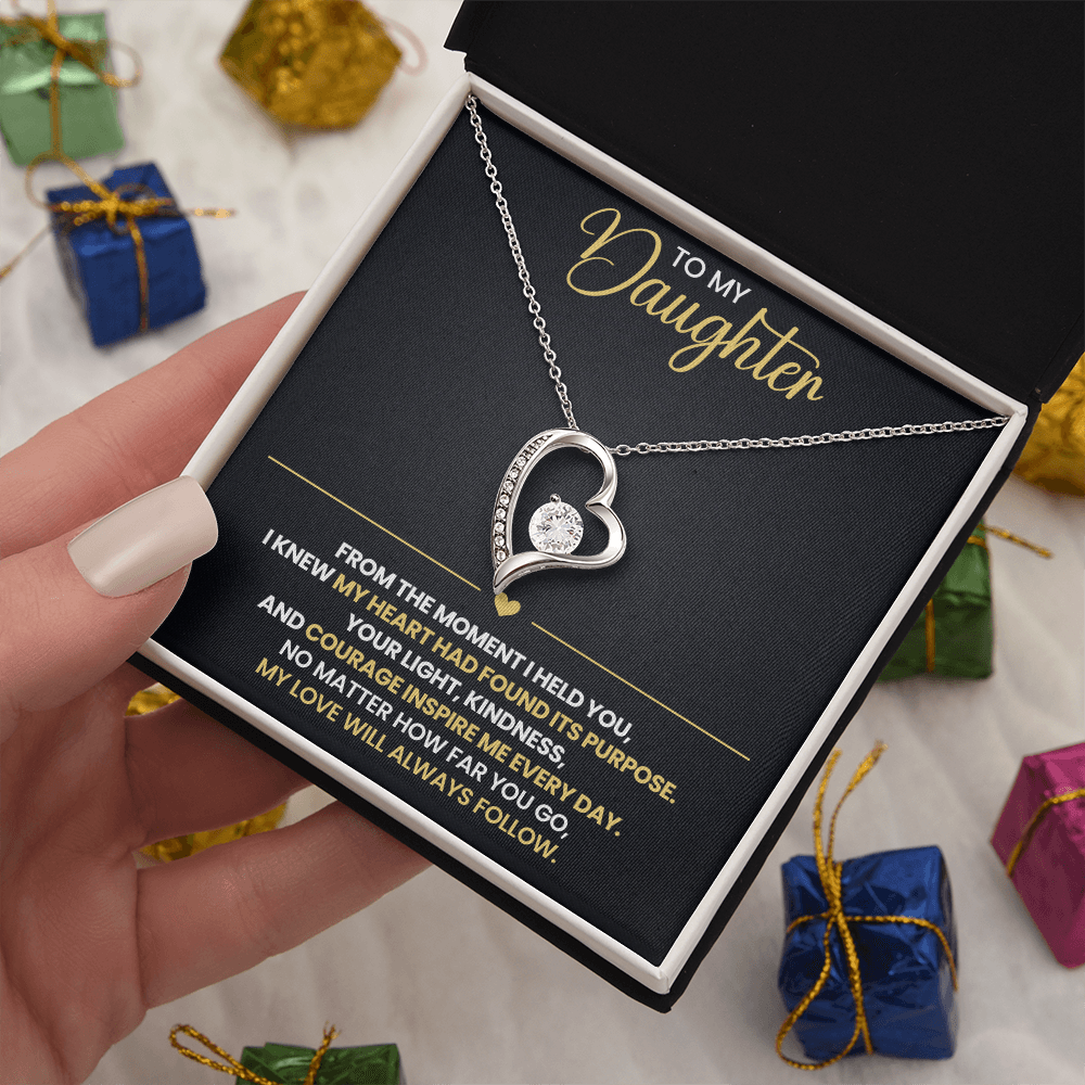 To My Daughter Heart Necklace