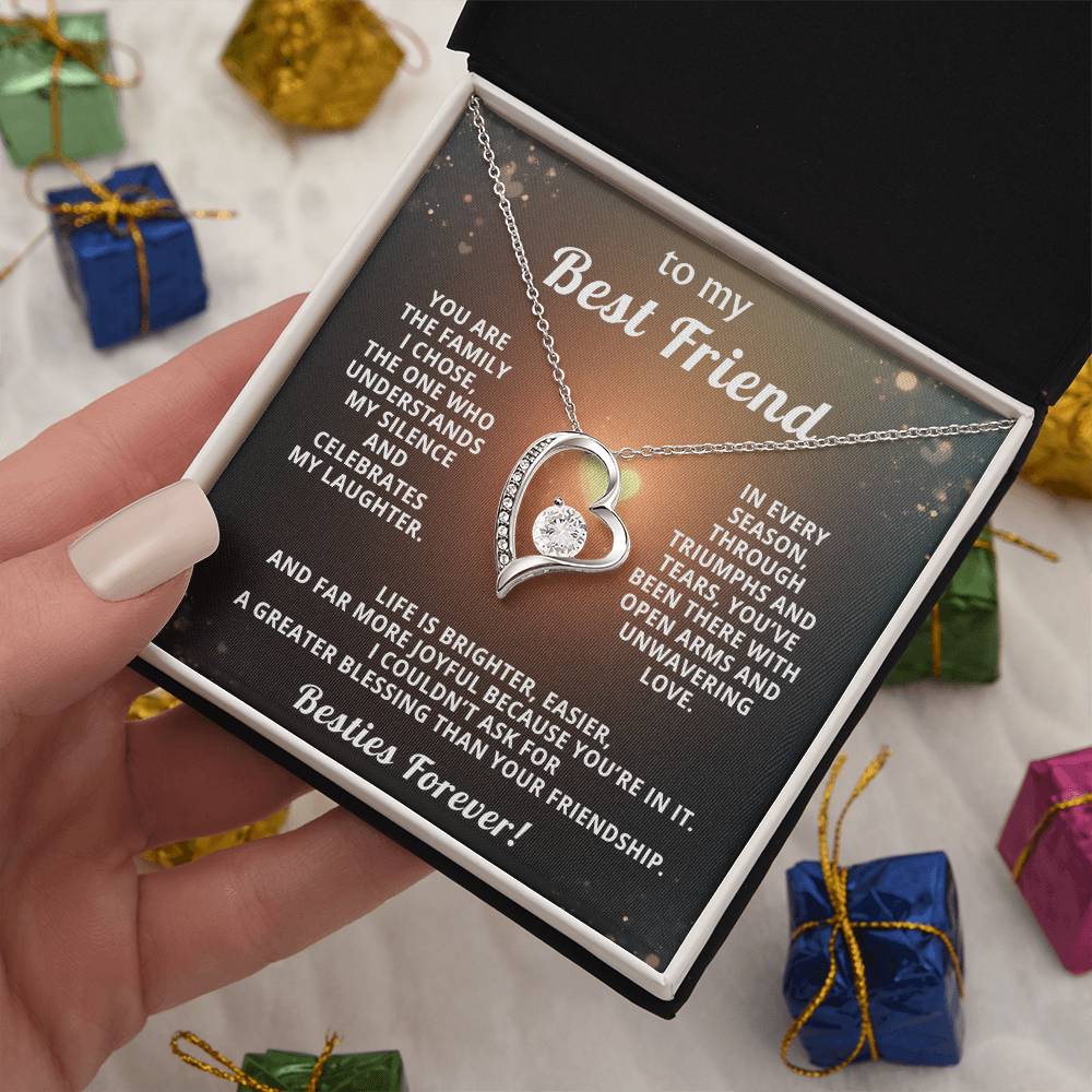 Best Friend Heart Necklace Gift from Bestie