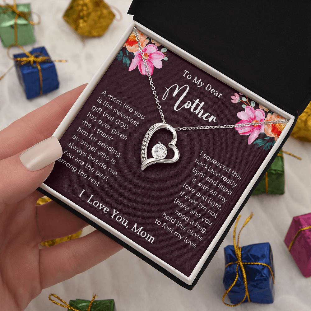 To My Mother  Heart Necklace Gift