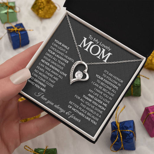 To My Mom Heart Necklace Gift