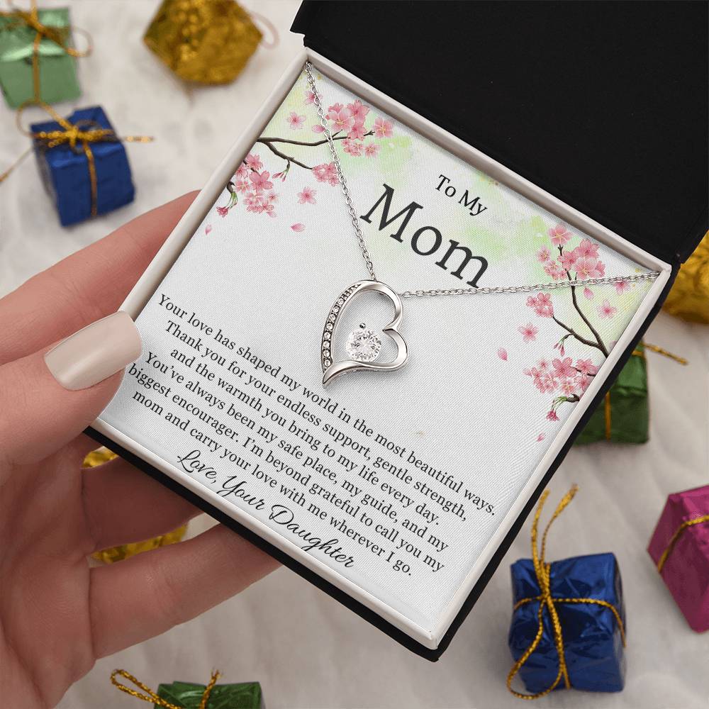 To My Mom Heart Necklace Gift