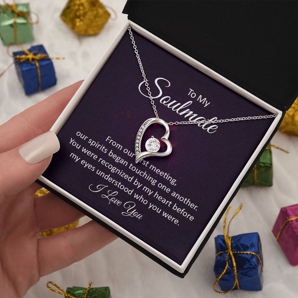 To My Soulmate Heart Necklace Gift for Wife-[Heartfelt Family Gift]