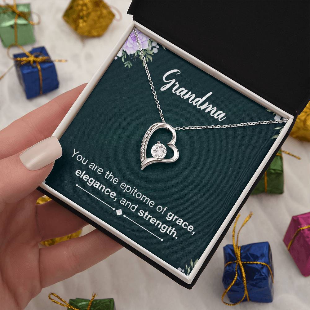 Grandma Grace Heart Necklace Gift-[Heartfelt Family Gift]