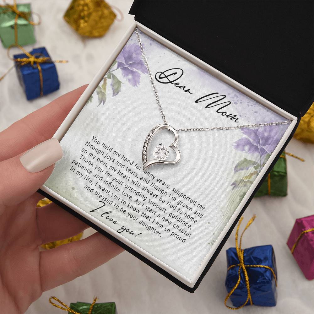 To My Mom Heart Necklace Gift