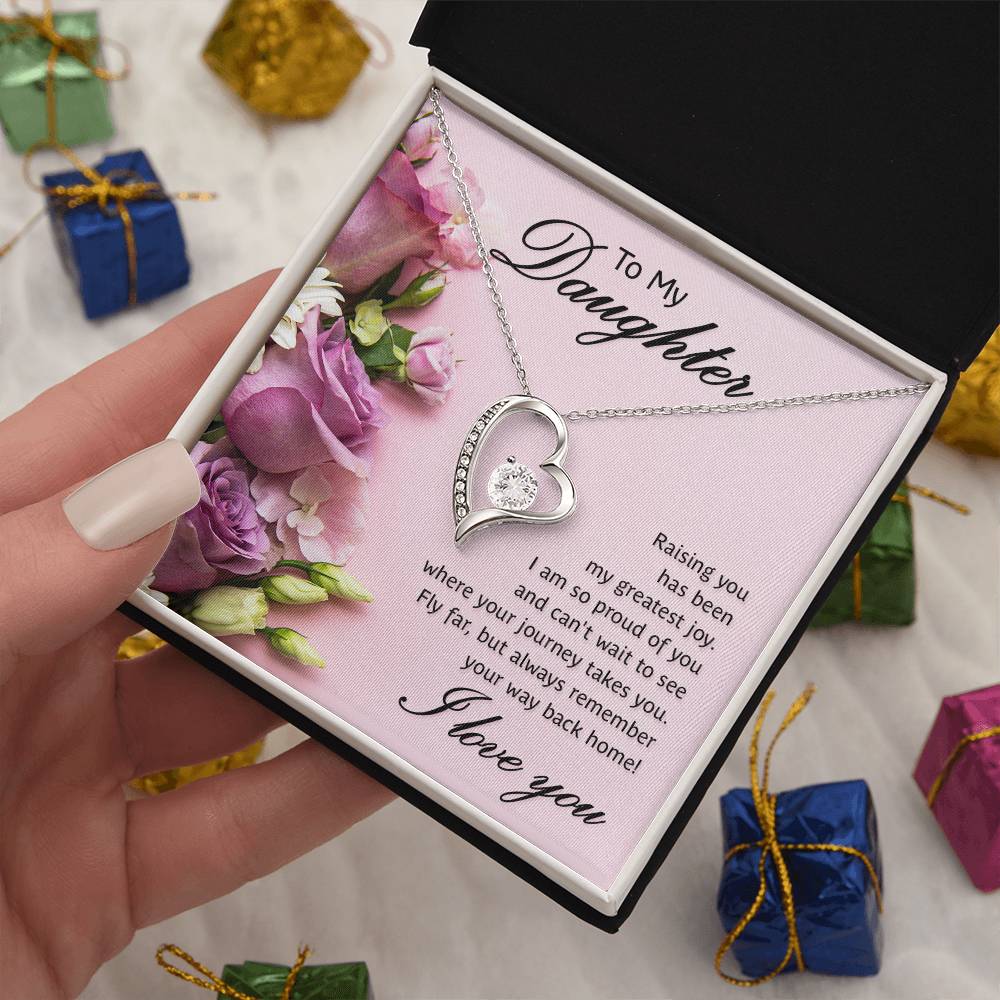 To My Daughter- Raising You Heart Necklace Gift-[Heartfelt Family Gift]