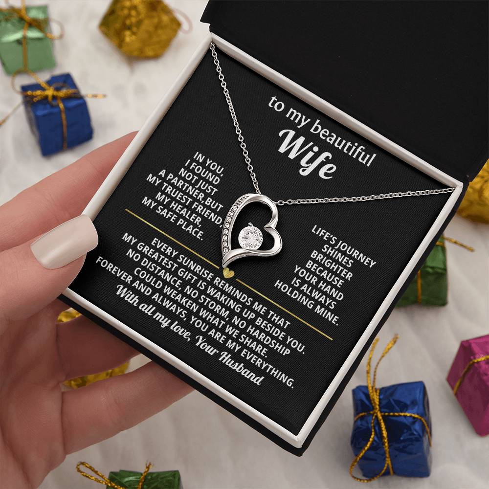 To My Beautiful Wife Heart Necklace