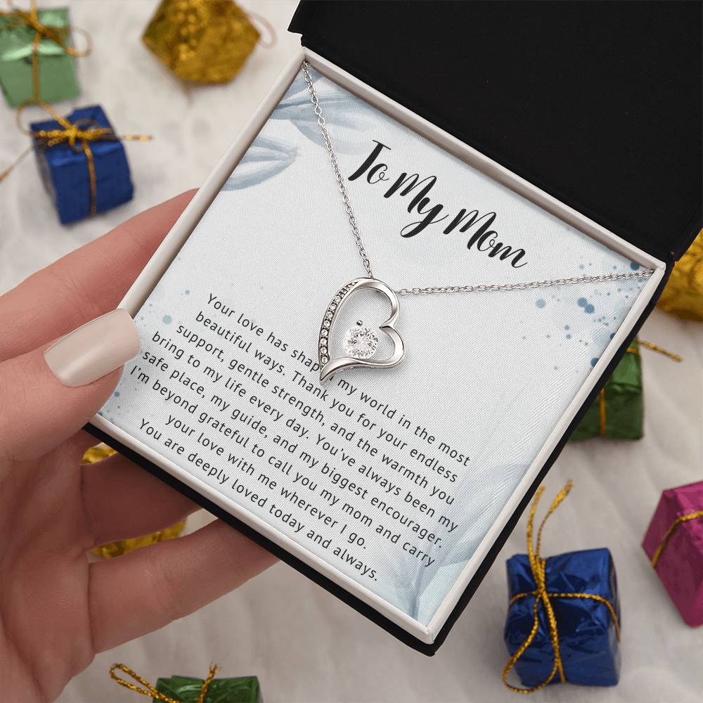 To My Mom Heart Necklace Gift