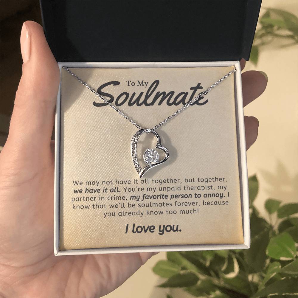 Soulmate Necklace Perfect Gift for Girlfriend or Wife on Birthday Valentines Day or Christmas-[Heartfelt Family Gift]