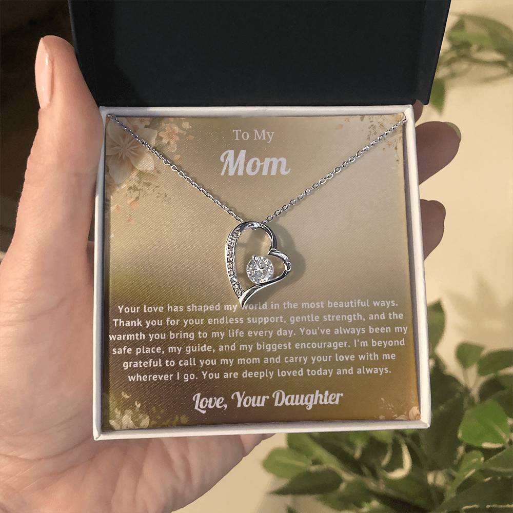 To My Mom Heart Necklace Gift