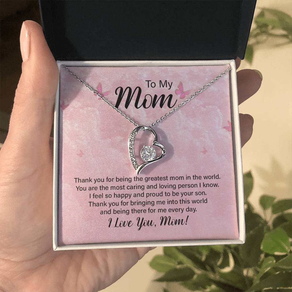 Greatest Mom Heart Necklace Gift-[Heartfelt Family Gift]