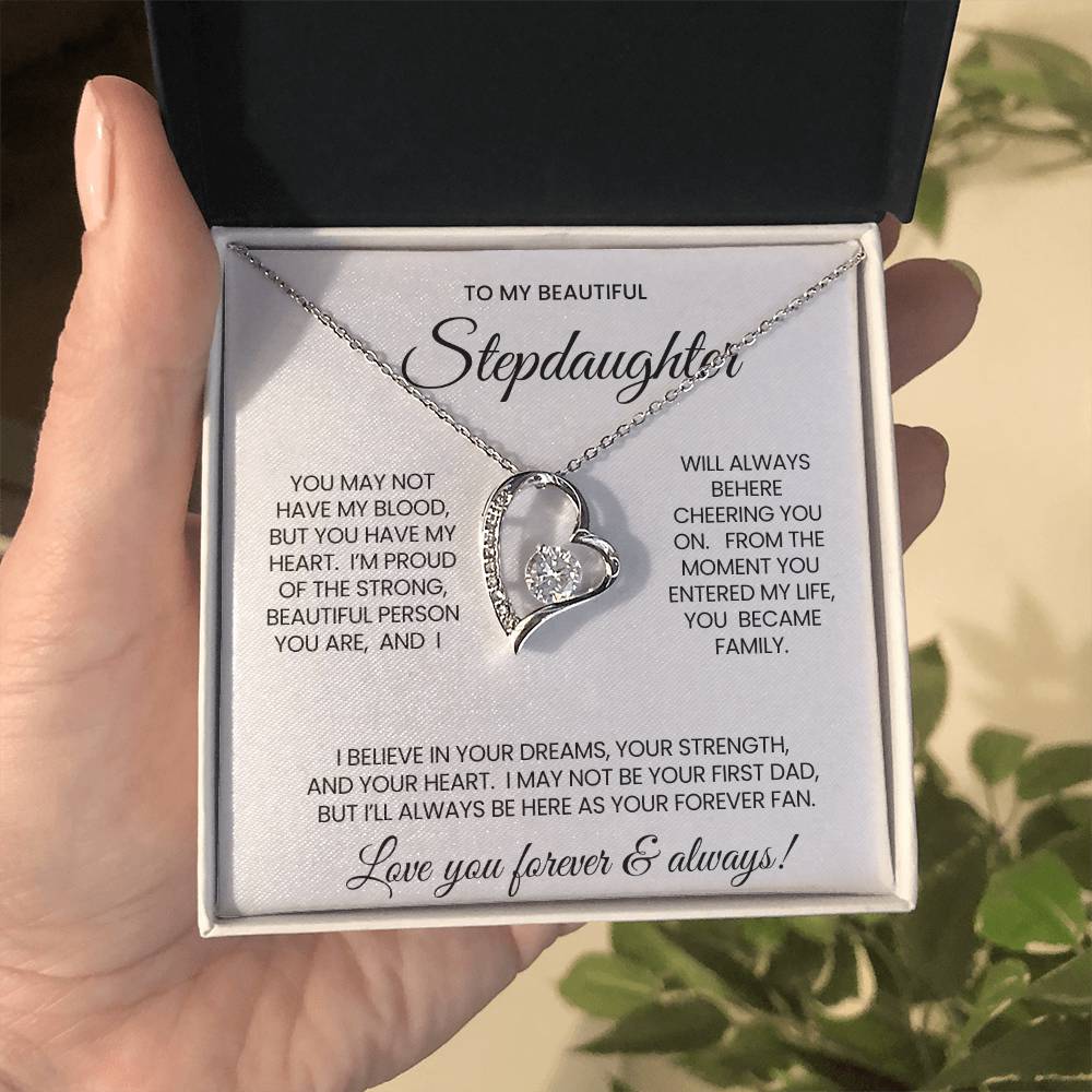 To My Stepddaughter Forever Love Necklace Gift