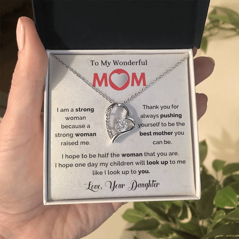 To My Mom Heart Necklace Gift