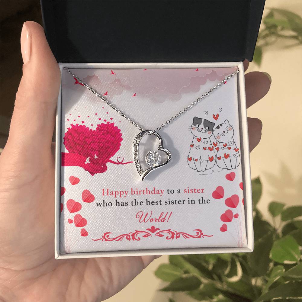 Sister Birthday Heart Necklace Gift-[Heartfelt Family Gift]