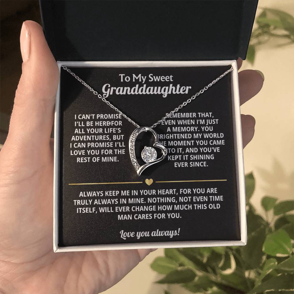 To My Granddaughter Heart Necklace Gift