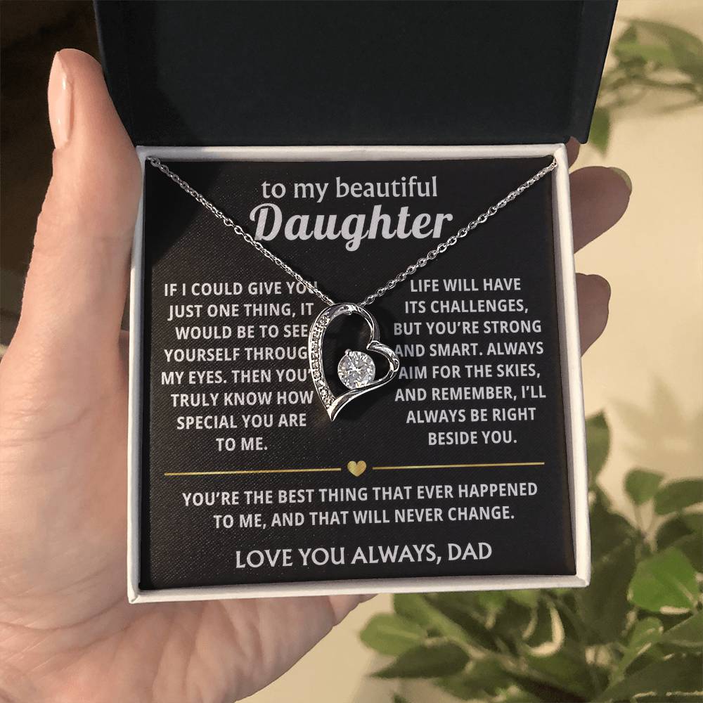 To My Beautiful Daughter Heart Necklace - Your truly special
