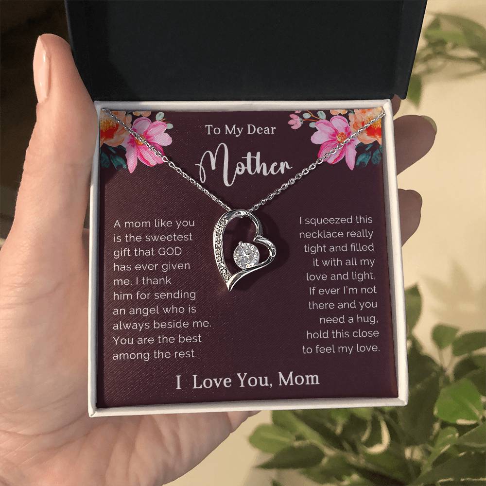 To My Mother  Heart Necklace Gift