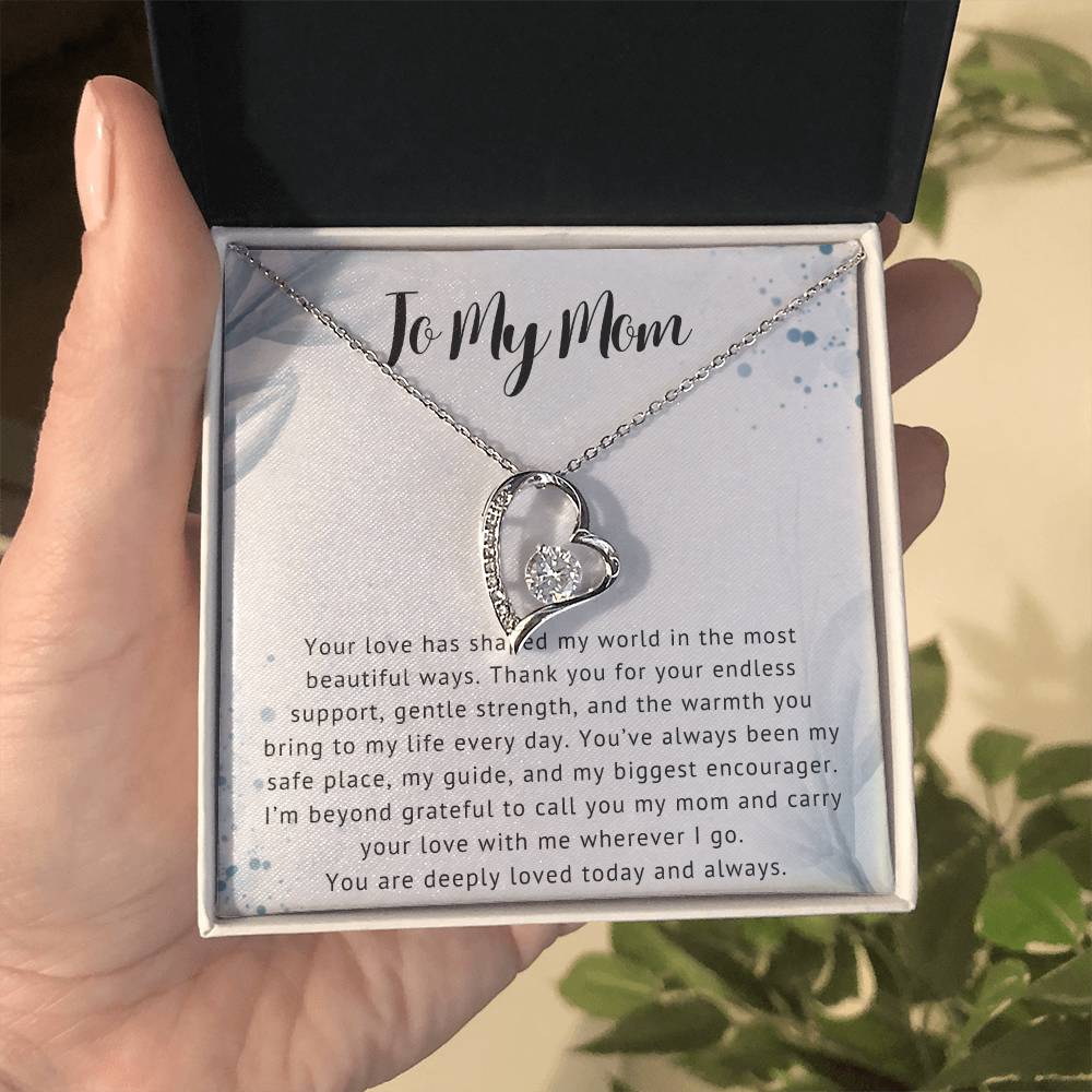 To My Mom Heart Necklace Gift