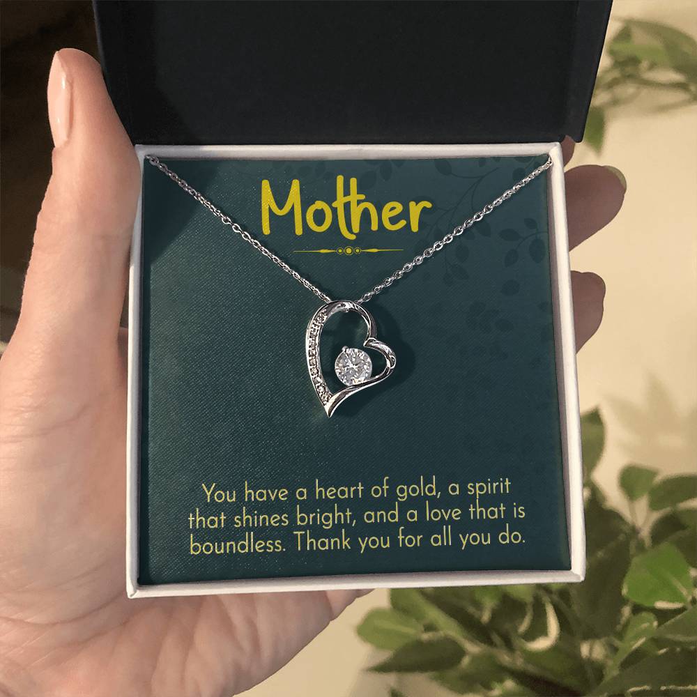 Mother- Thank you Heart Necklace Gift-[Heartfelt Family Gift]