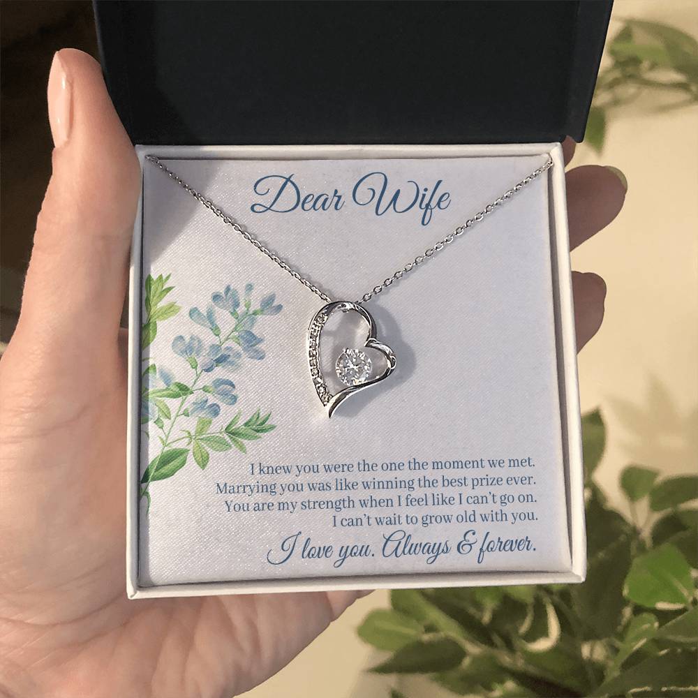 Dear Wife Heart Necklace Gift-[Heartfelt Family Gift]