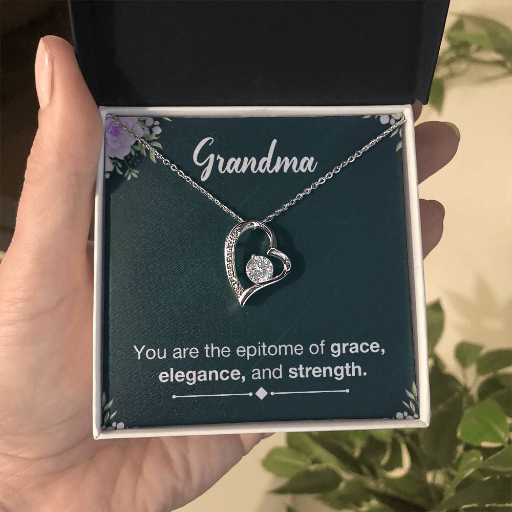 Grandma Grace Heart Necklace Gift-[Heartfelt Family Gift]