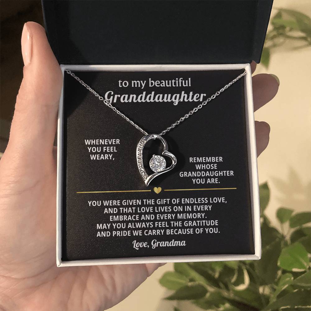 Granddaughter Heart Necklace Gift From Grandma