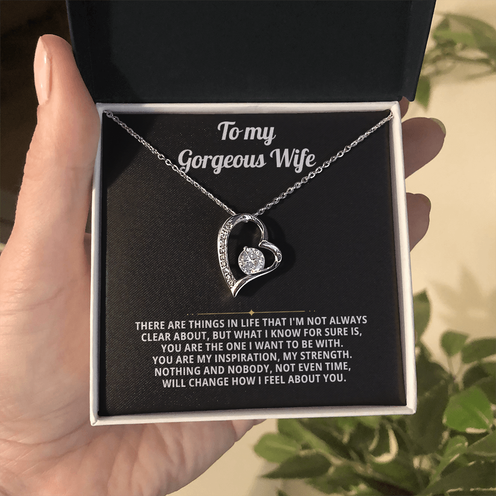 To My Wife Heart Necklace Gift