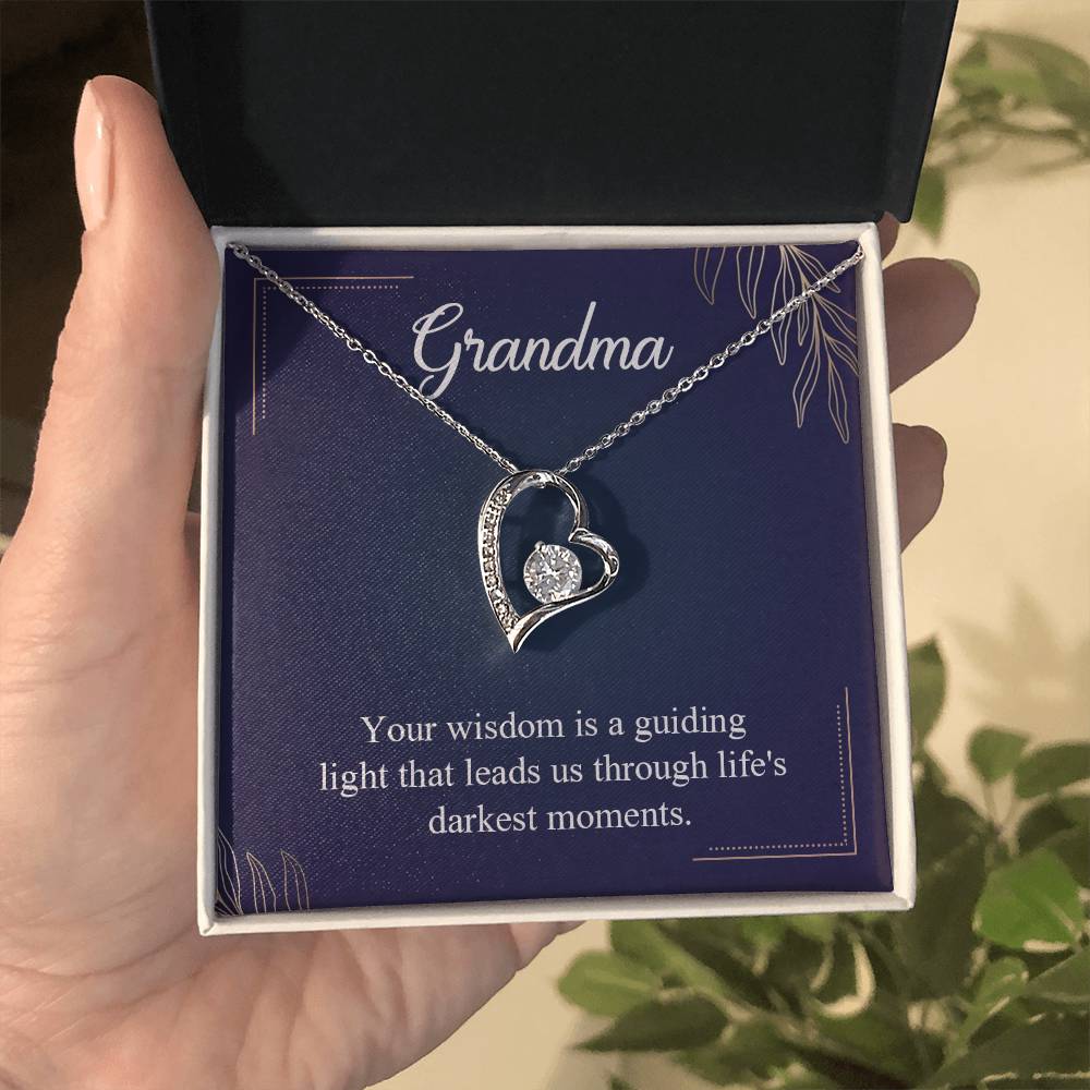 Grandma Guiding Light Heart Necklace Gift-[Heartfelt Family Gift]